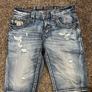 Distressed Rock Revival Shorts